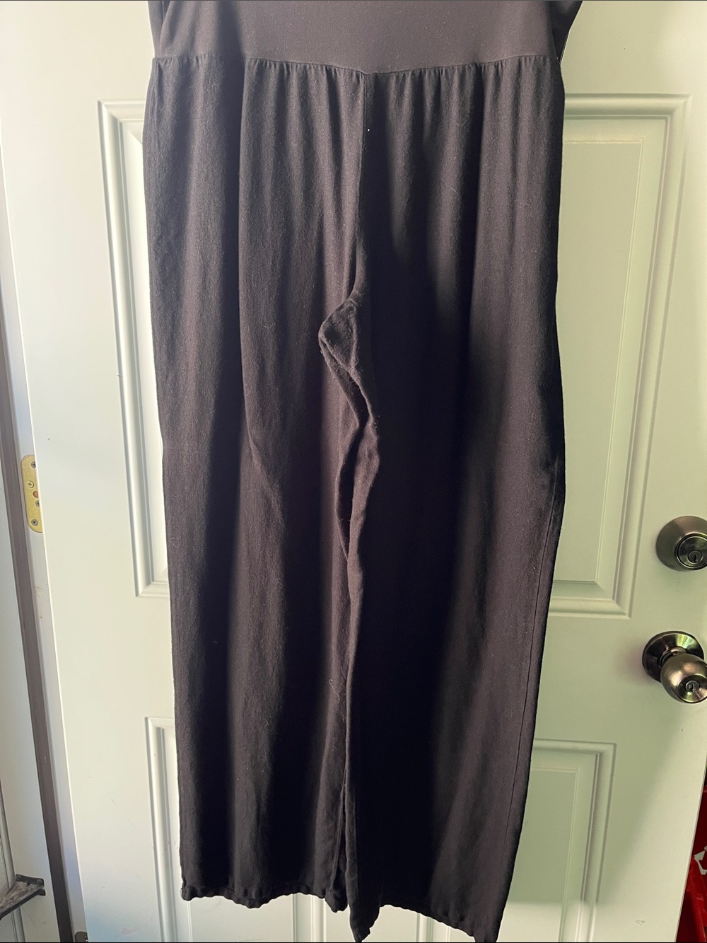 No Boundaries Women's Black Wide-Leg linen pants